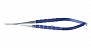 Микроножницы с круглой ручкой, острым кончиком, плоским лезвием 15,3 мм, изогнутые вправо, общ. длина 150 мм