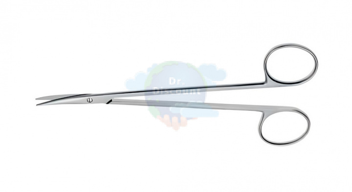 Ножницы изогнутые для диссекции нервов, остроконечные, 15 см