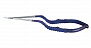 Микроножницы с байонетной ручкой 2 типа, острым кончиком, изогнутым вверх лезвием 13,3 мм, прямые, общ. длина 20 см, рабочая длина 10 см